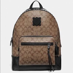 Coach NWT West Backpack Signature Canvas w/Patch